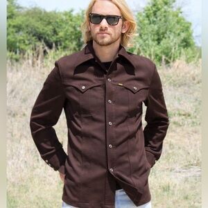 EUC🔥 Vintage 70s Lee Western Yoke Pearl Snap Polyester Jacket...Flawless
